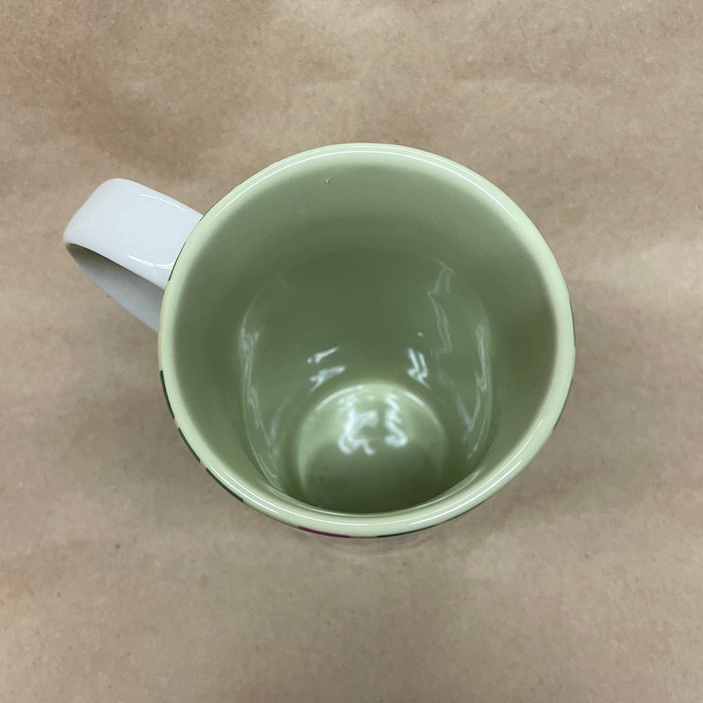 Starbucks Tall Green and Pink Striped Mug-2008